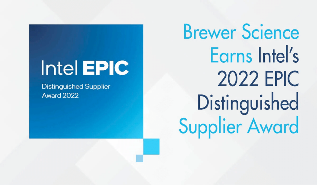 Brewer Science Earns Intel’s 2022 EPIC Distinguished Supplier Award 3D InCites